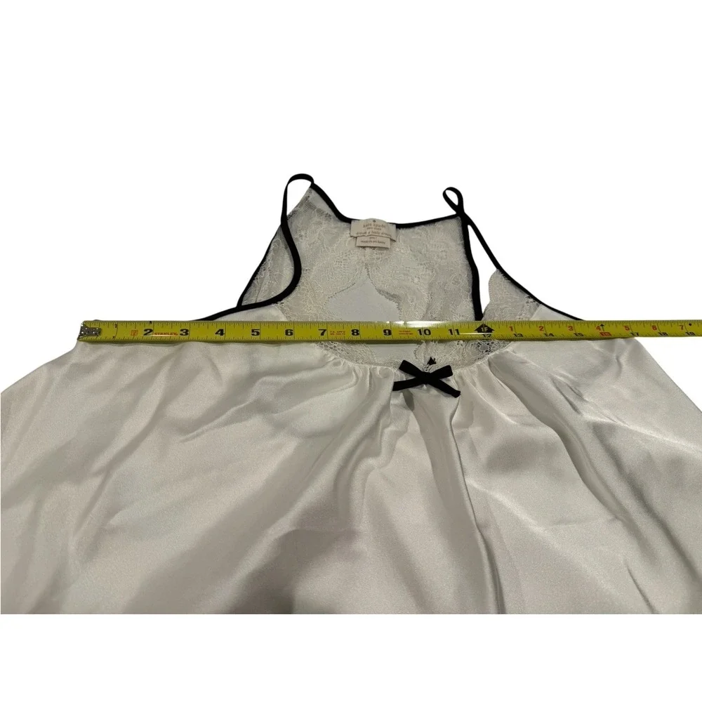 Kate Spade Dream a Little Dream White Satin Lace Racerback Chemise Size 1 ECU